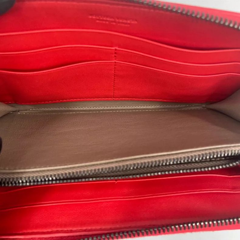 BV Red Braided Long Wallet