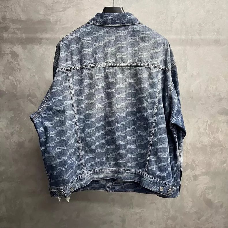 Balenciaga Balenciaga Blue Logo Denim Jacket Size S Size US S / EU 44-46 / 1 - 2 Thumbnail