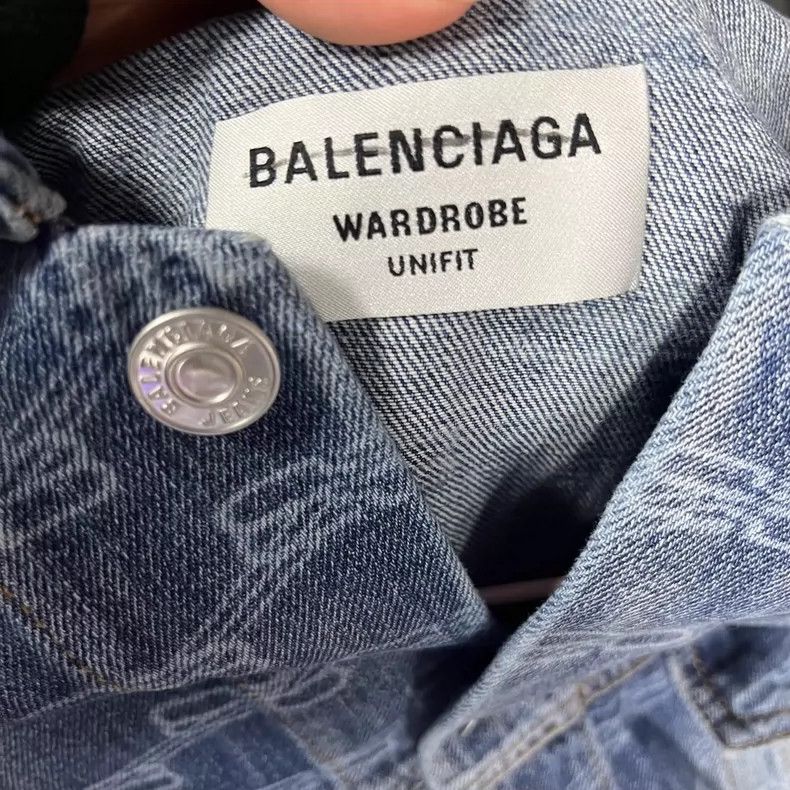 Balenciaga Balenciaga Blue Logo Denim Jacket Size S Size US S / EU 44-46 / 1 - 5 Thumbnail