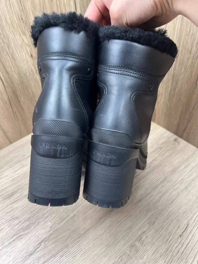 Prada Prada Black Plush Martin Boots Size 35 Size US 5 / EU 37 - 2 Thumbnail