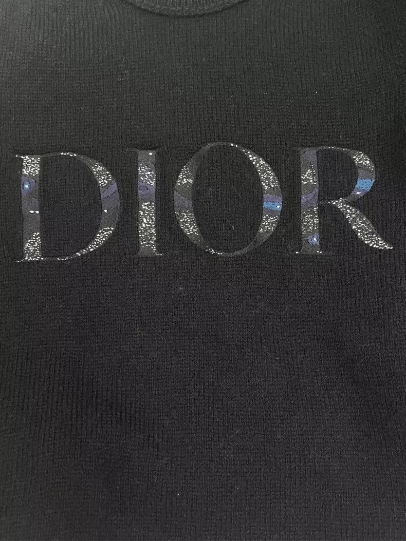 Dior Black Dior Logo Embroidered Wool Sweater Size US M / EU 48-50 / 2 - 2 Thumbnail