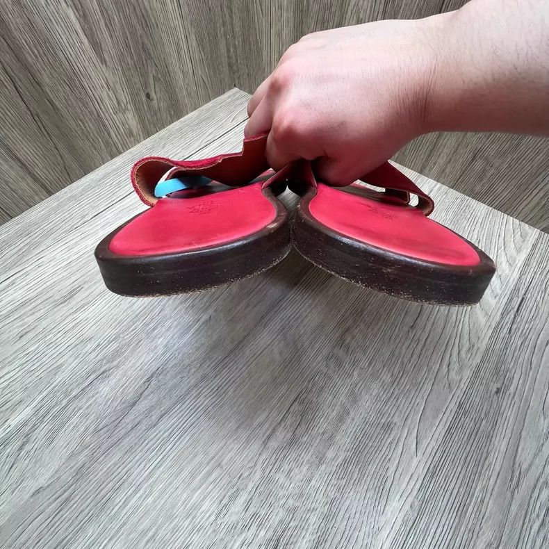 Hermes Hermes Red Sandals Size 42 Size US 9 / EU 42 - 5 Thumbnail