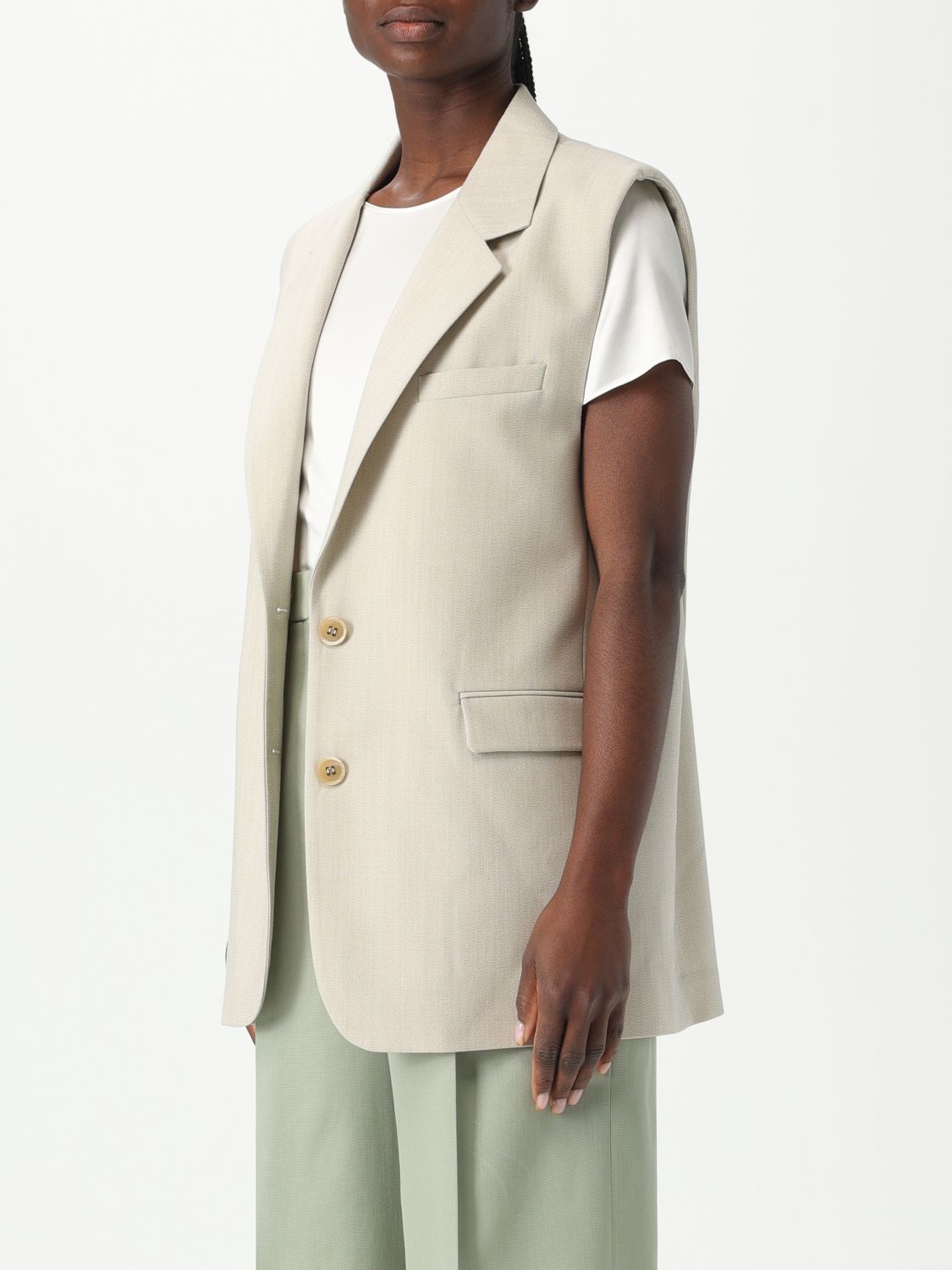 Golden Goose Golden Goose Waistcoat Woman Yellow Cream Size M / US 6-8 / IT 42-44 - 3 Thumbnail