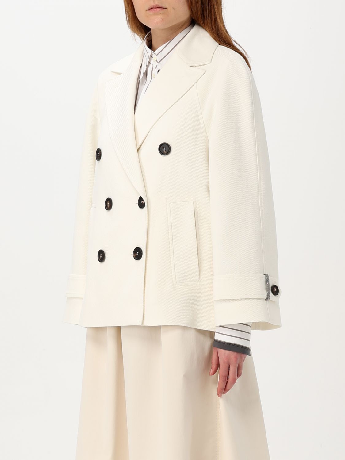 Brunello Cucinelli Brunello Cucinelli Blazer Woman Cream Size XS / US 0-2 / IT 36-38 - 4 Thumbnail