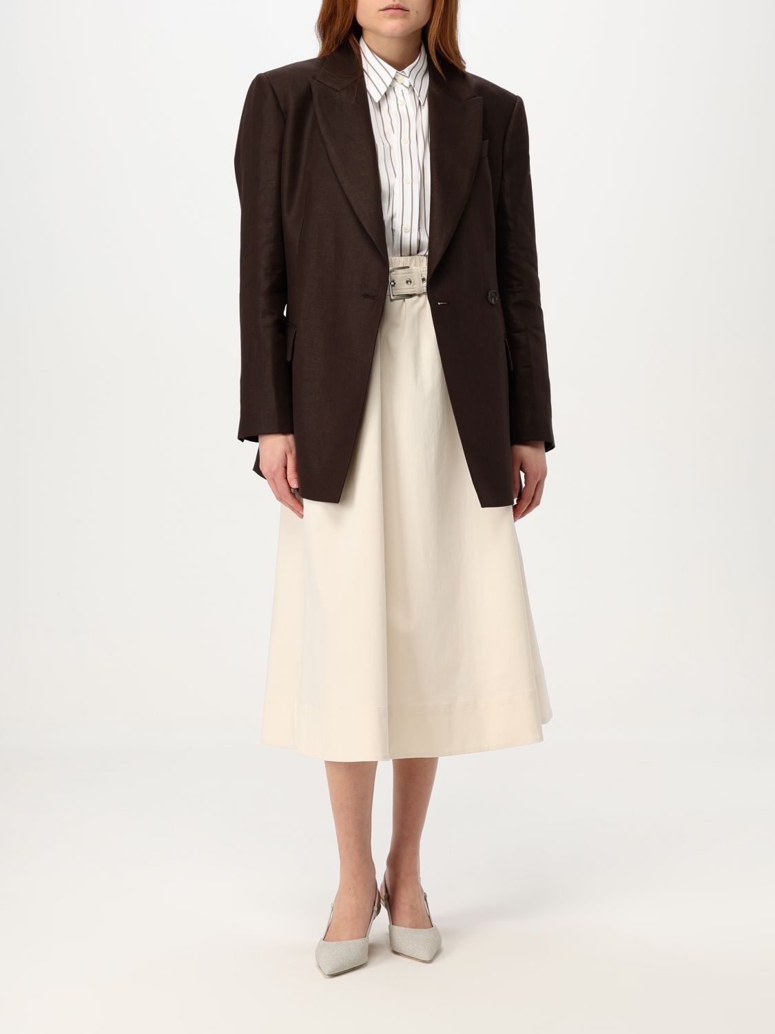 Brunello Cucinelli Brunello Cucinelli Jacket Woman Brown Size XL / US 12-14 / IT 48-50 - 2 Thumbnail