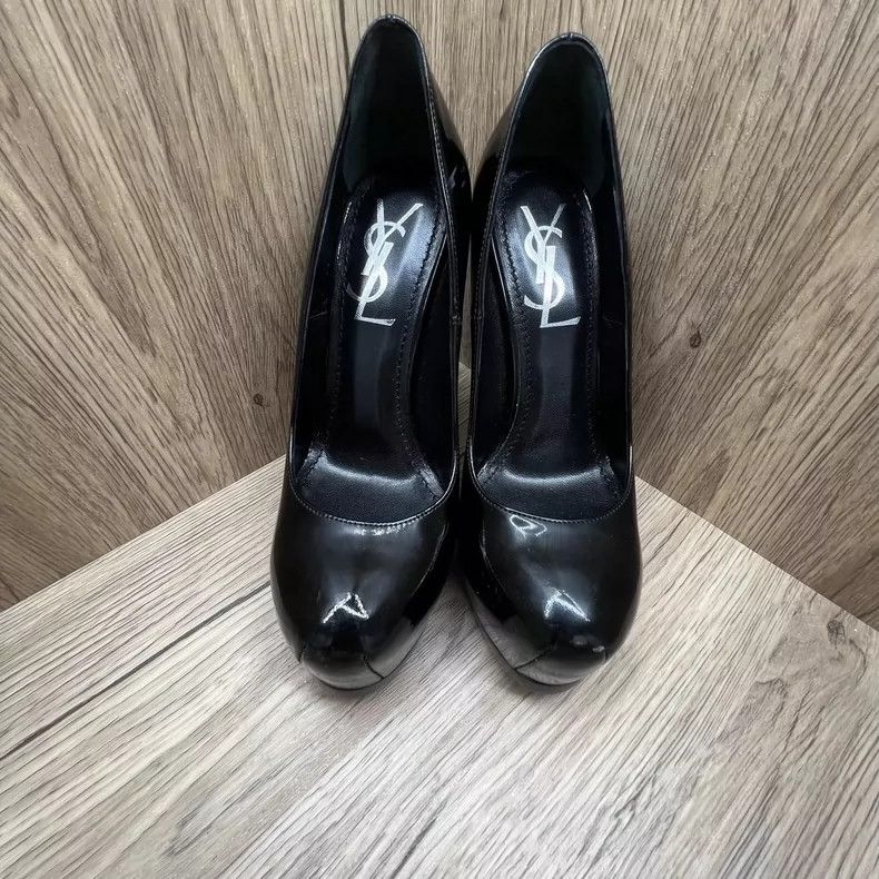 Saint Laurent Paris Saint Laurent Black Patent High Heels Size 35 Size US 5 / EU 37 - 2 Thumbnail