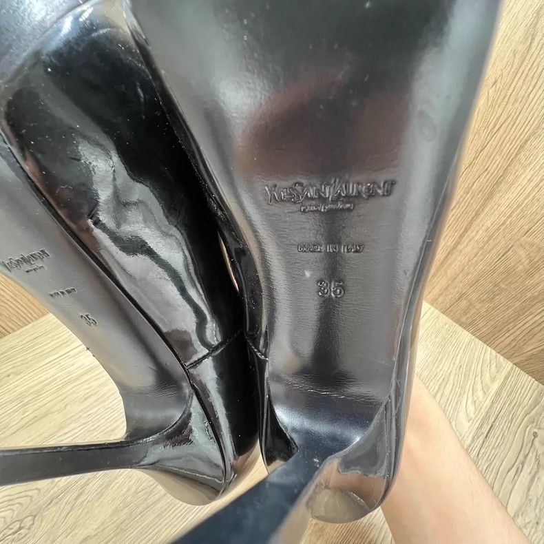 Saint Laurent Paris Saint Laurent Black Patent High Heels Size 35 Size US 5 / EU 37 - 5 Thumbnail