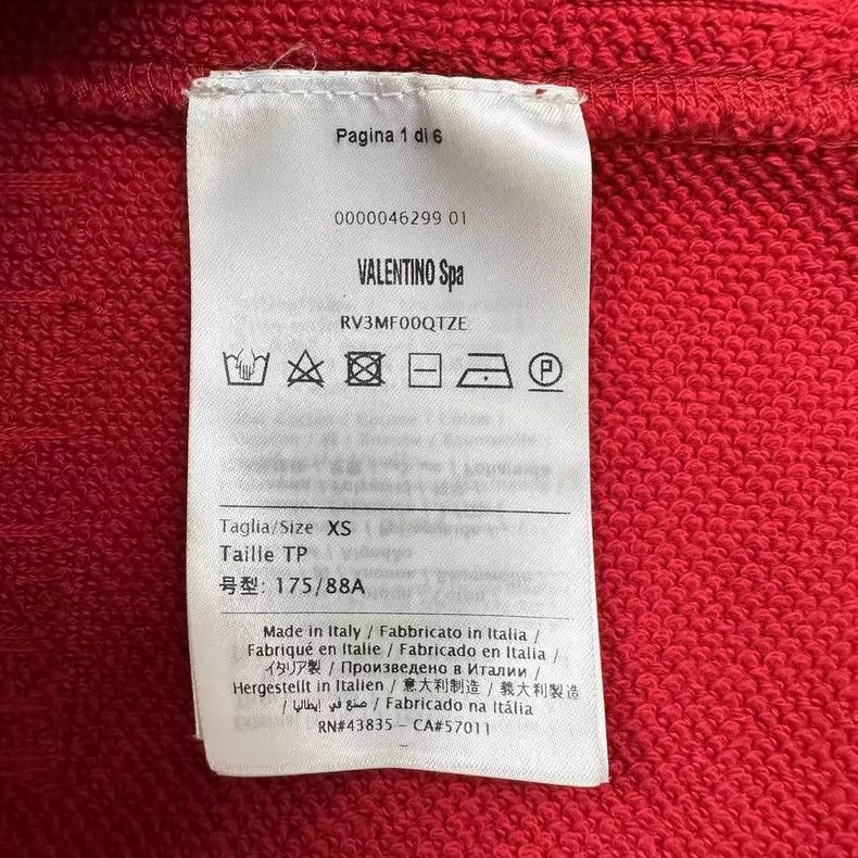 Valentino Valentino Red Hooded Sweatshirt Size XS Size US XS / EU 42 / 0 - 5 Thumbnail
