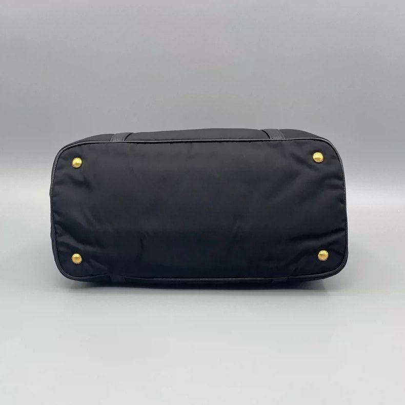Prada Prada Black Nylon Tote Bag with Gold Accents Size ONE SIZE - 3 Thumbnail