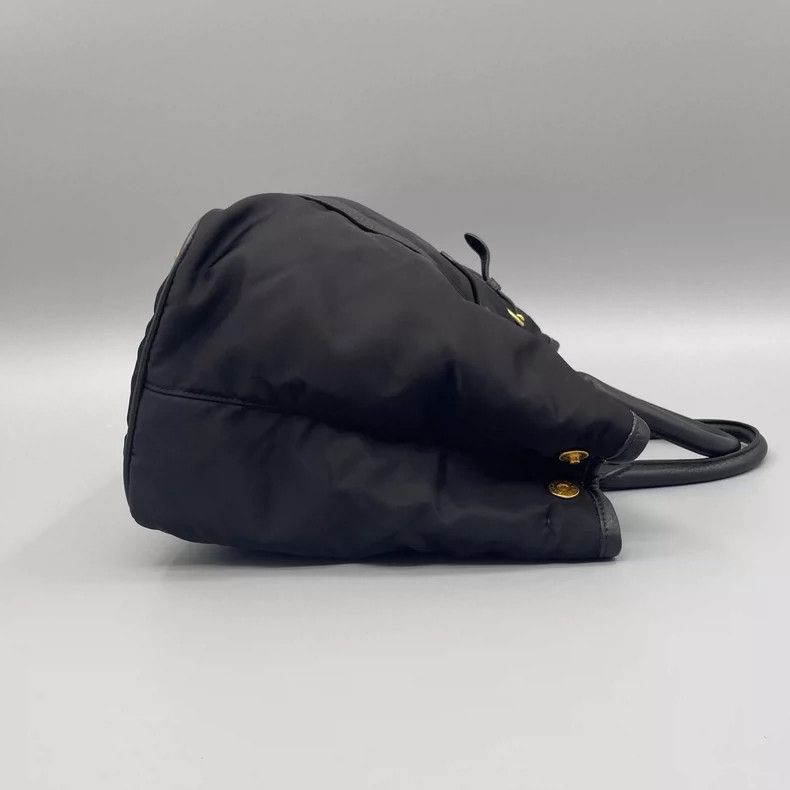Prada Prada Black Nylon Tote Bag with Gold Accents Size ONE SIZE - 5 Thumbnail