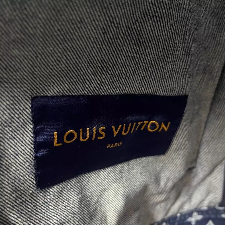 Louis Vuitton Louis Vuitton Blue Logo Denim Jacket Size US XXL / EU 58 / 5 - 3 Thumbnail