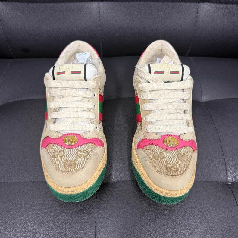 Gucci Gucci Low-Top Sneakers with Pink and Green Size US 6.5 / EU 39-40 - 2 Thumbnail