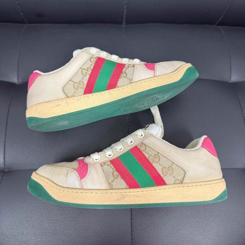 Gucci Gucci Low-Top Sneakers with Pink and Green Size US 6.5 / EU 39-40 - 5 Thumbnail