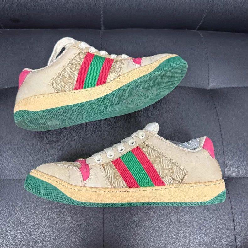 Gucci Gucci Low-Top Sneakers with Pink and Green Size US 6.5 / EU 39-40 - 6 Thumbnail