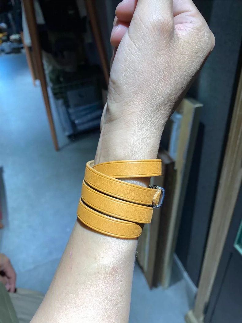 Hermes Hermes Leather Belt or Bracelet in Yellow Size ONE SIZE - 3 Thumbnail