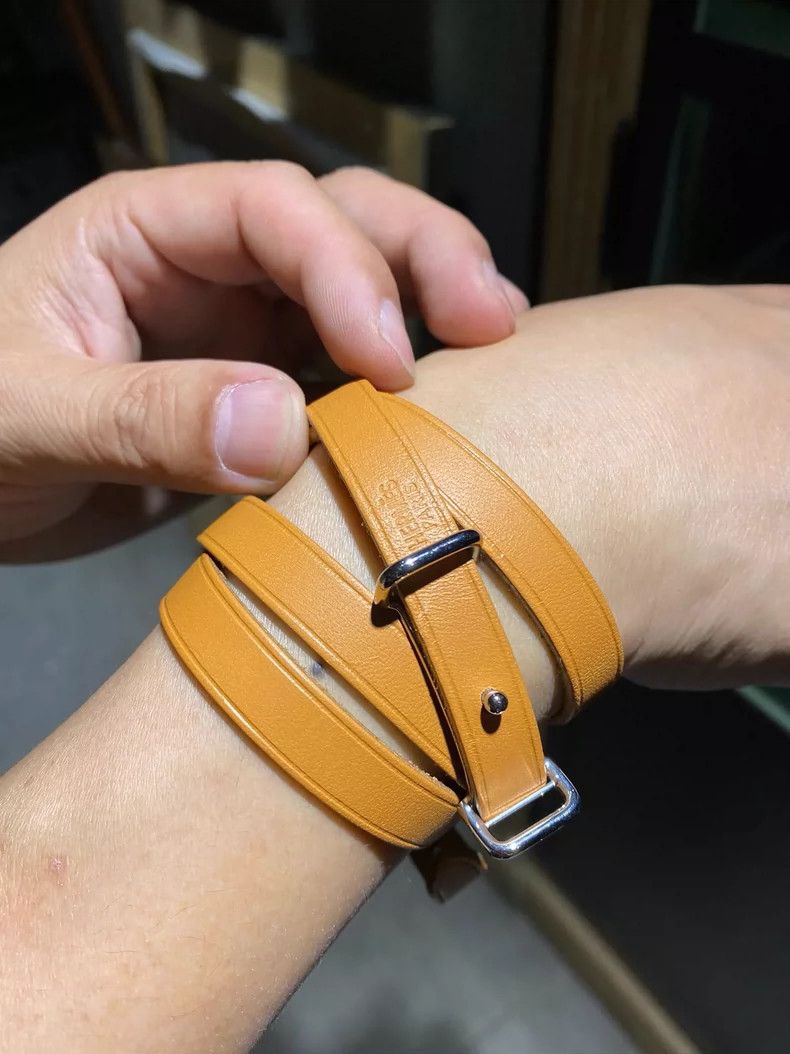 Hermes Hermes Leather Belt or Bracelet in Yellow Size ONE SIZE - 4 Thumbnail
