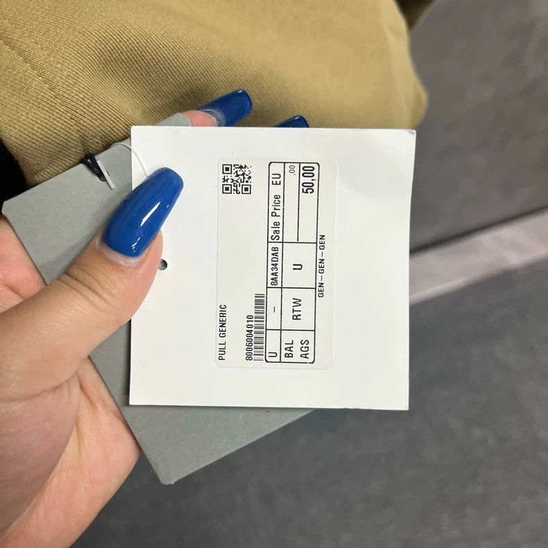 Balenciaga Khaki Color Pullover Hoodie from Balenciaga Size US L / EU 52-54 / 3 - 4 Thumbnail