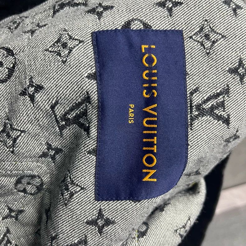 Louis Vuitton Louis Vuitton Black Denim Jacket with Patchwork Size US XXL / EU 58 / 5 - 3 Thumbnail