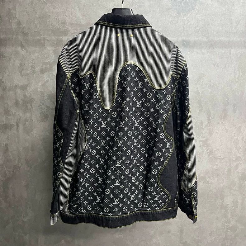 Louis Vuitton Louis Vuitton Black Denim Jacket with Patchwork Size US XXL / EU 58 / 5 - 5 Thumbnail