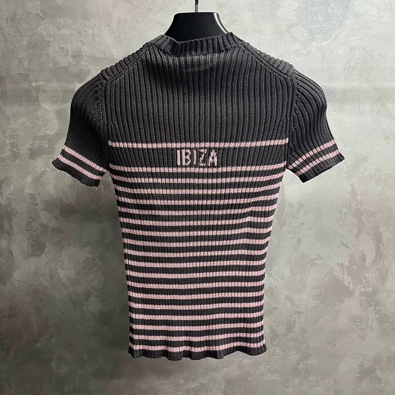 Dior Christian Dior Striped Short Sleeve Knit Top Size US S / EU 44-46 / 1 - 5 Thumbnail