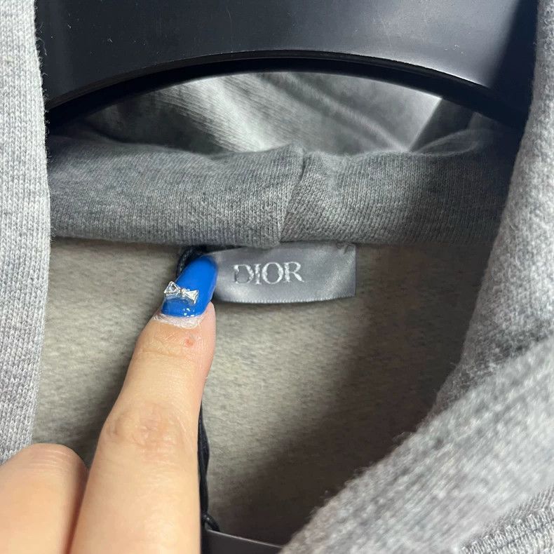 Dior Dior Gray Logo Print Hoodie Sweatshirt Size US L / EU 52-54 / 3 - 2 Thumbnail