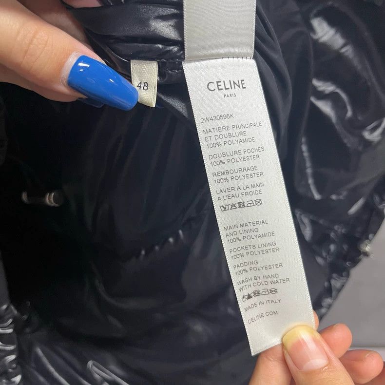 Celine Black Logo Print Stand Collar Down Jacket Size US L / EU 52-54 / 3 - 4 Thumbnail