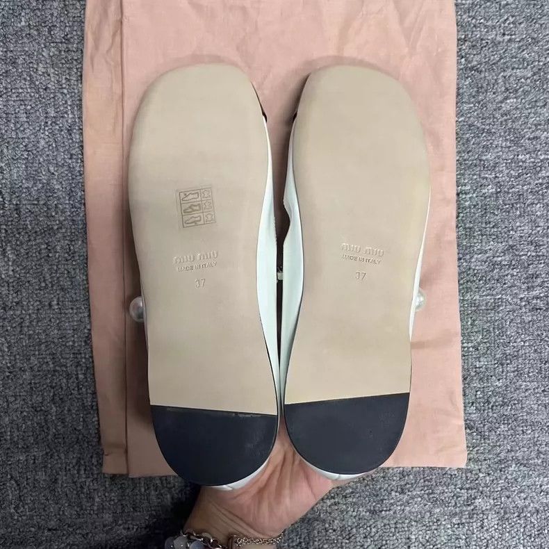 Miu Miu Miu Miu Black and White Leather Casual Shoes Size US 6.5 / EU 39-40 - 5 Thumbnail