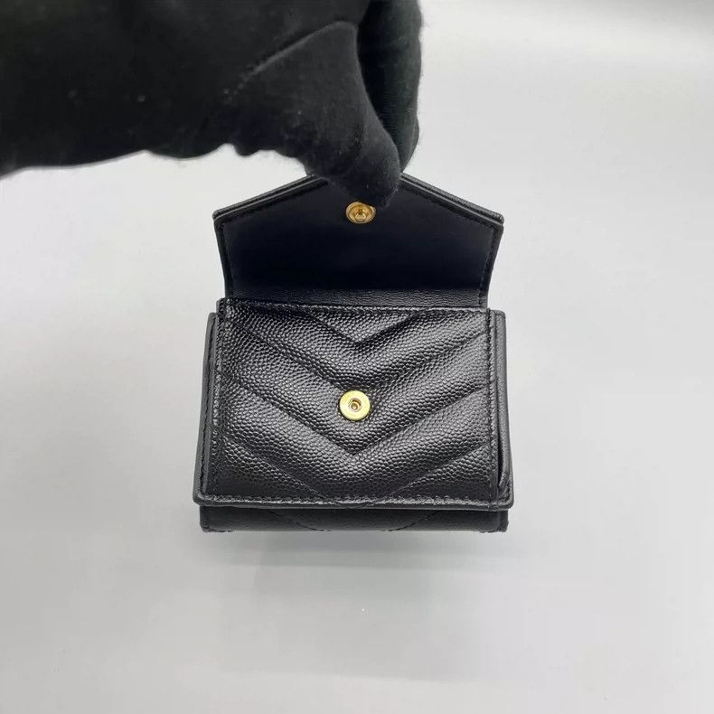 Yves Saint Laurent YSL Caviar Leather Short Wallet Size 9*7 Size ONE SIZE - 7 Thumbnail