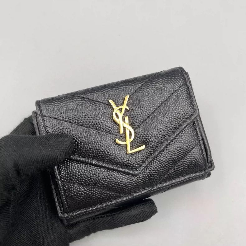 Yves Saint Laurent YSL Caviar Leather Short Wallet Size 9*7 Size ONE SIZE - 6 Thumbnail