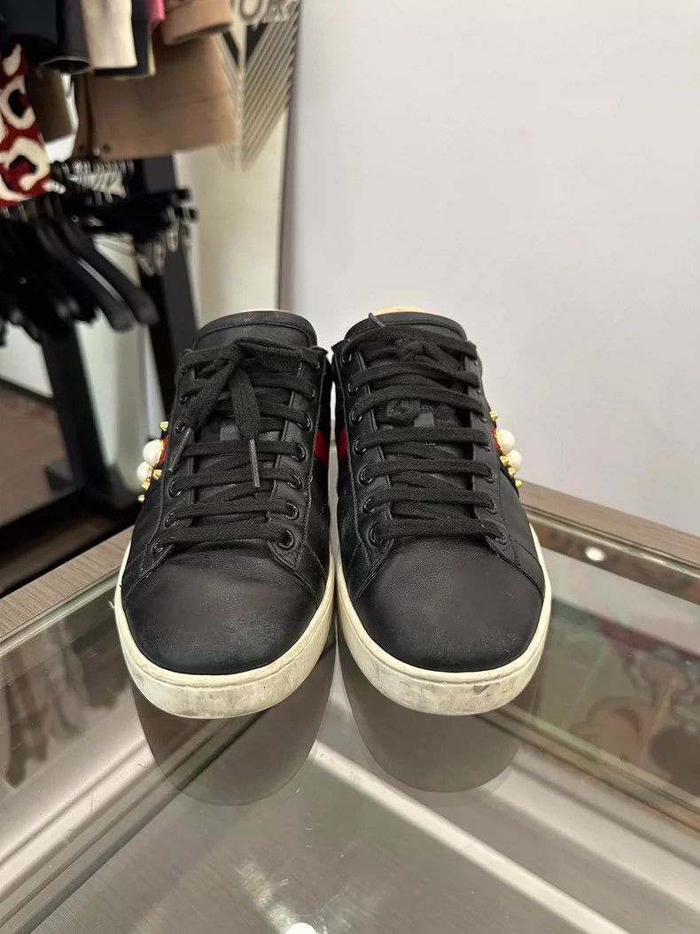 Gucci Gucci Black Pearl Studded Women's Sneakers Size US 7.5 / EU 40-41 - 2 Thumbnail