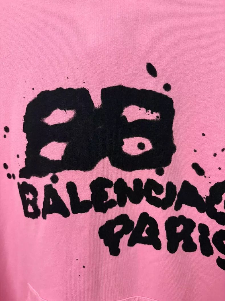 Balenciaga Balenciaga Pink Splash Logo Hoodie Size US S / EU 44-46 / 1 - 3 Thumbnail