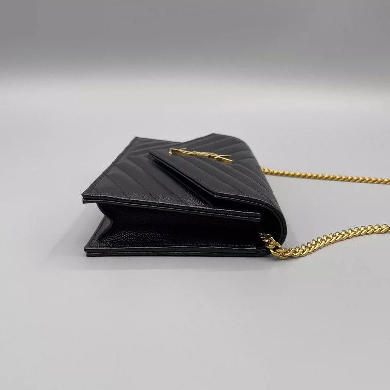 Yves Saint Laurent YSL Black Caviar Leather Envelope Crossbody Bag Size ONE SIZE - 5 Thumbnail