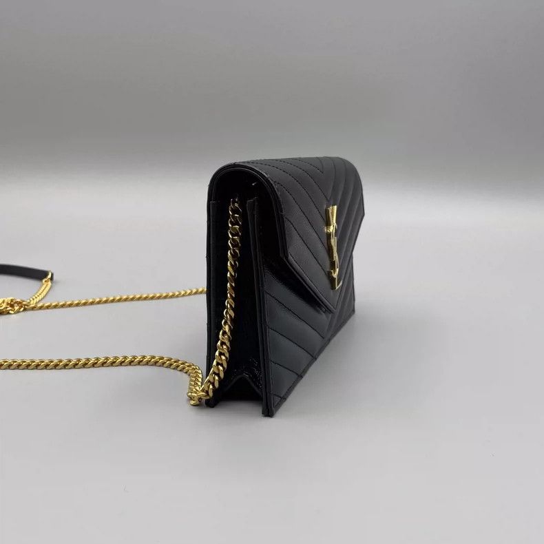 Yves Saint Laurent YSL Black Caviar Leather Envelope Crossbody Bag Size ONE SIZE - 8 Thumbnail