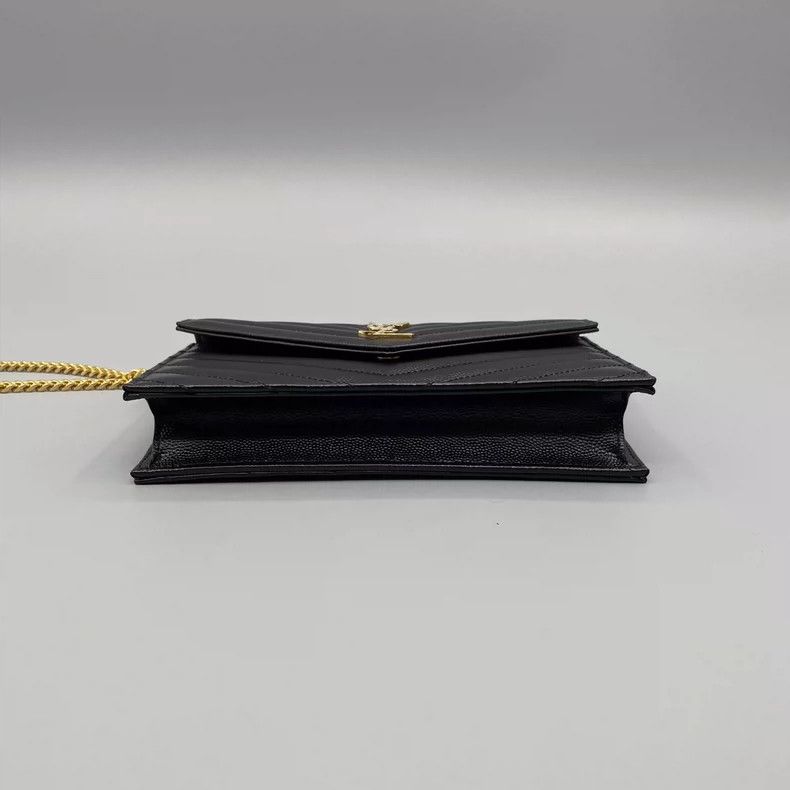 Yves Saint Laurent YSL Black Caviar Leather Envelope Crossbody Bag Size ONE SIZE - 3 Thumbnail