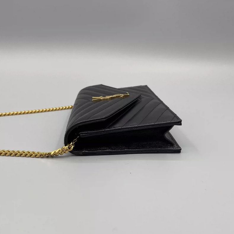 Yves Saint Laurent YSL Black Caviar Leather Envelope Crossbody Bag Size ONE SIZE - 4 Thumbnail