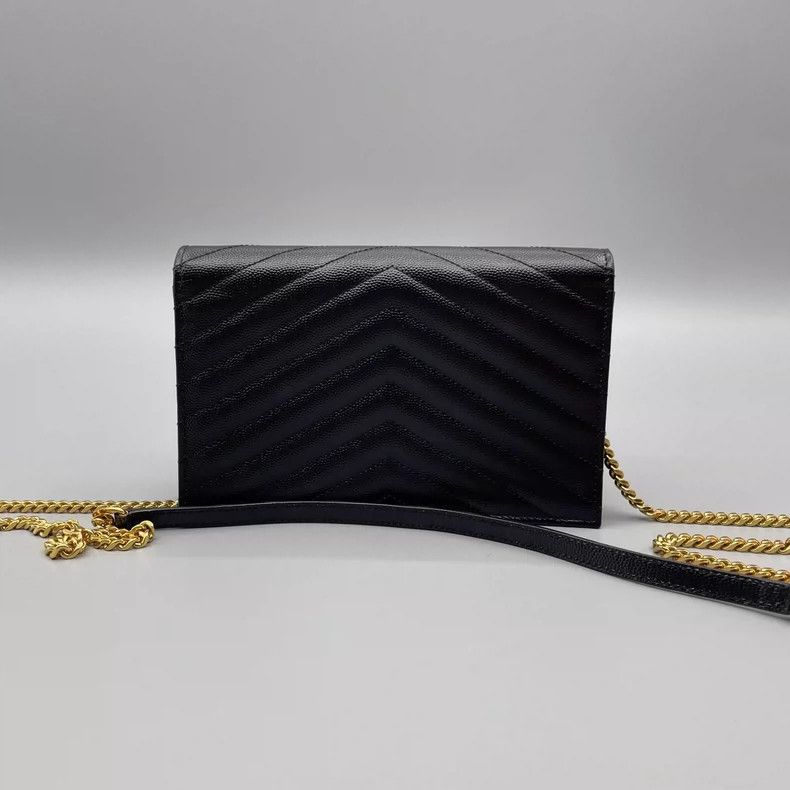 Yves Saint Laurent YSL Black Caviar Leather Envelope Crossbody Bag Size ONE SIZE - 2 Thumbnail