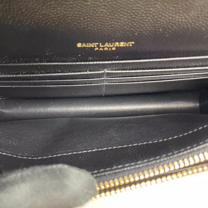 Yves Saint Laurent YSL Black Caviar Leather Envelope Crossbody Bag Size ONE SIZE - 9 Thumbnail