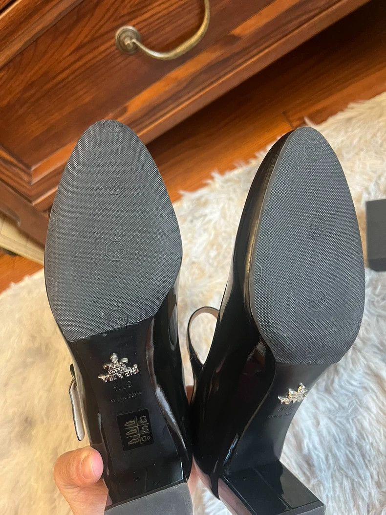 Prada New Prada Mary Jane Heels Size 37.5 Size US 7.5 / EU 40-41 - 7 Thumbnail