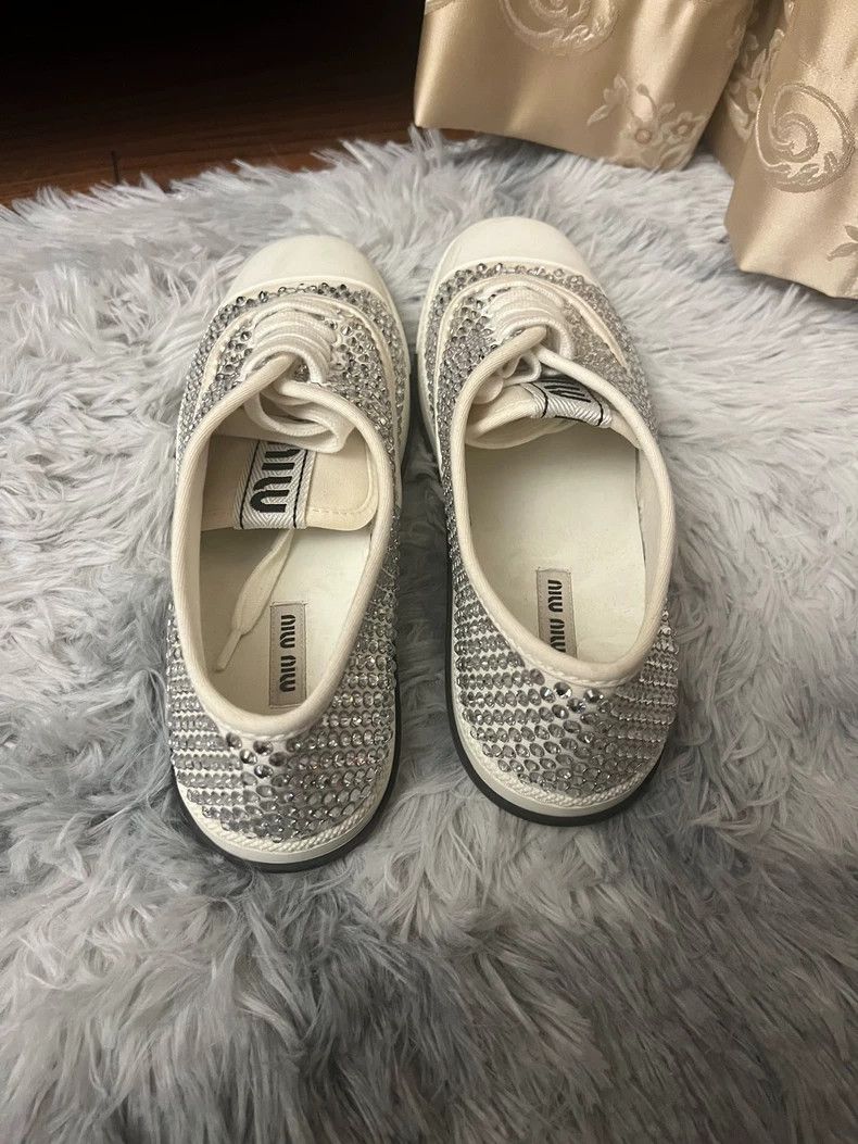 Prada Miu Miu Full Diamond Sneakers Size 38.5 Size US 8.5 / EU 41-42 - 3 Thumbnail