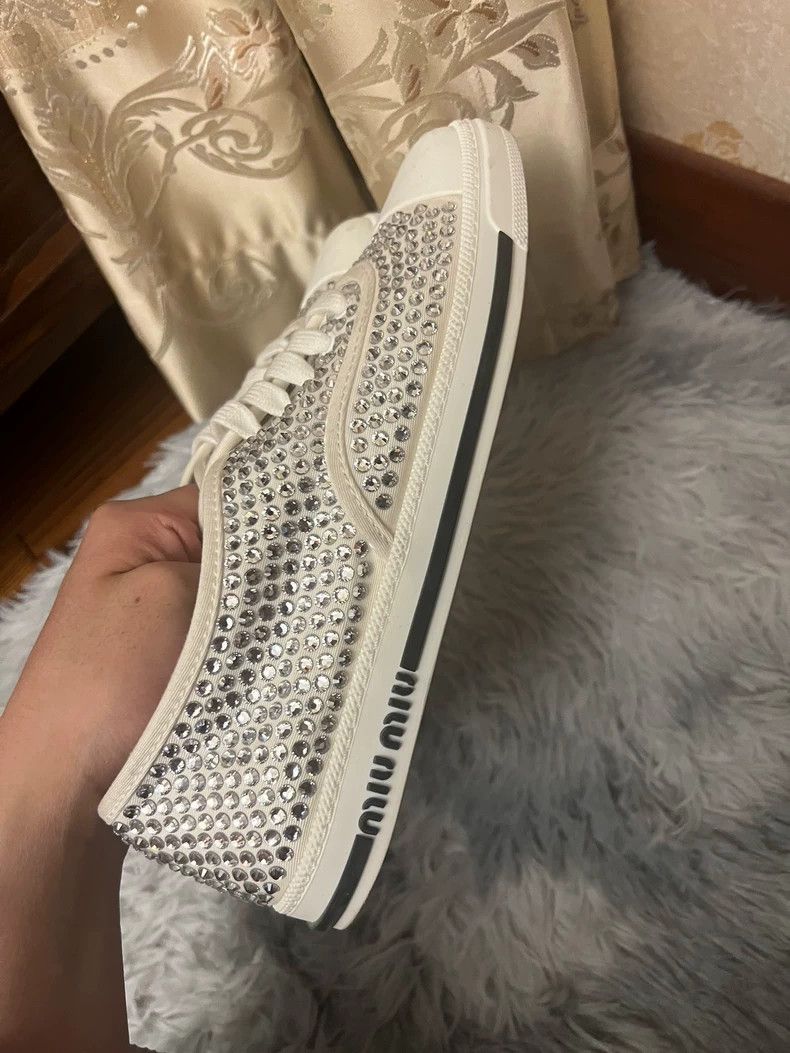 Prada Miu Miu Full Diamond Sneakers Size 38.5 Size US 8.5 / EU 41-42 - 7 Thumbnail