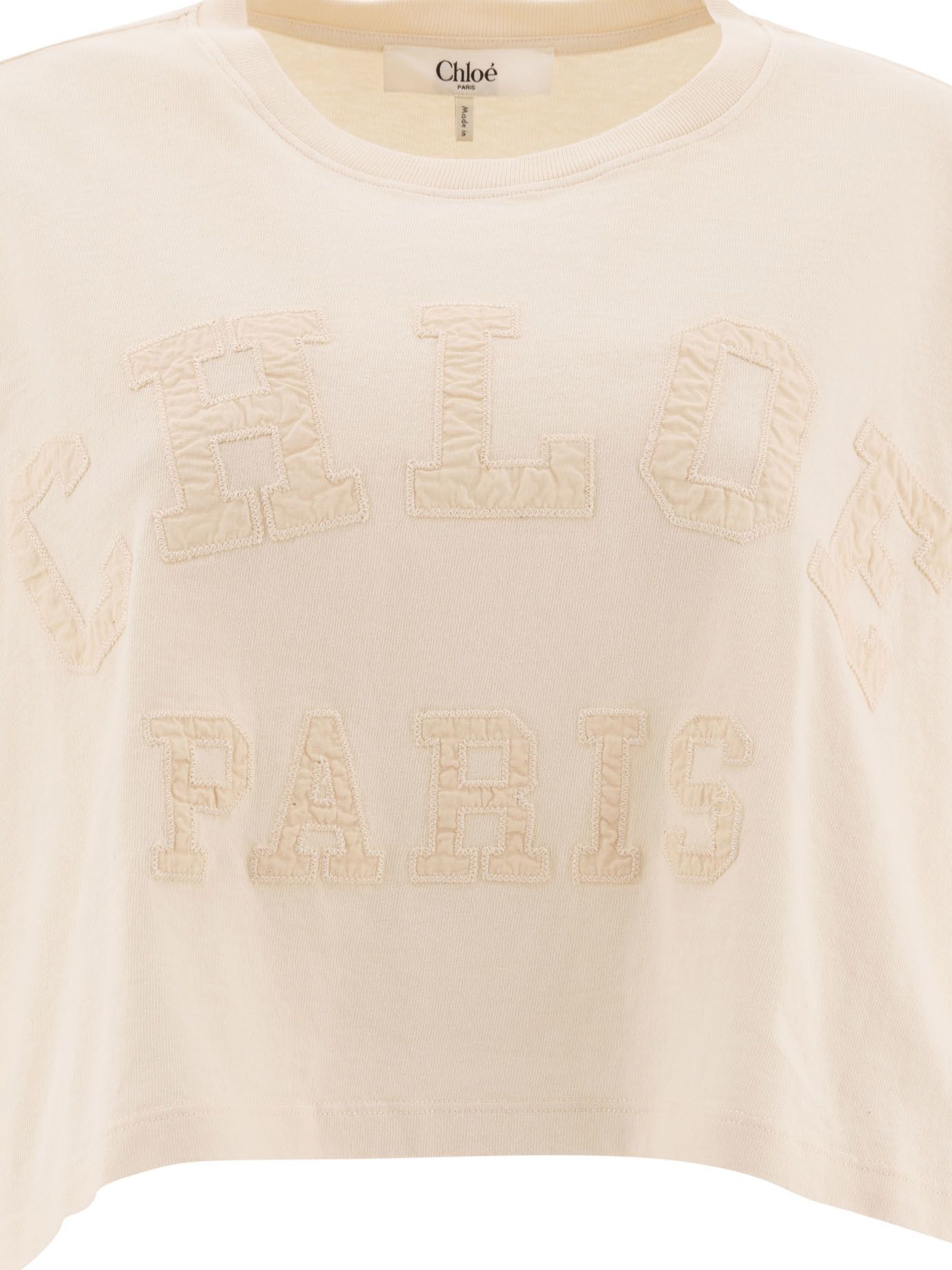 Chloe Cropped Cotton Jersey T-Shirt Size S / US 4 / IT 40 - 3 Thumbnail
