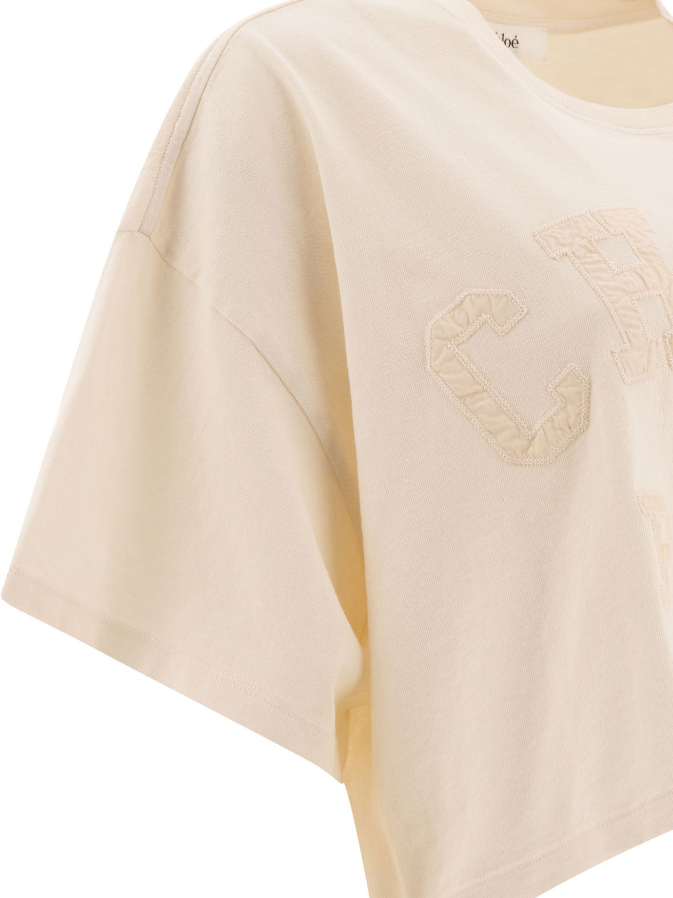 Chloe Cropped Cotton Jersey T-Shirt Size S / US 4 / IT 40 - 4 Thumbnail