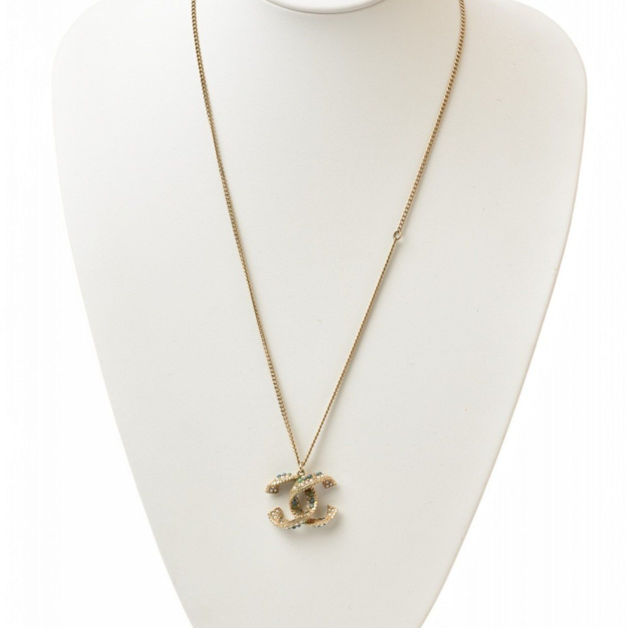 Chanel Chanel Necklace Pendant 2way CHANEL Coco Mark CC Color Stone Gold A15 Size ONE SIZE - 5 Thumbnail
