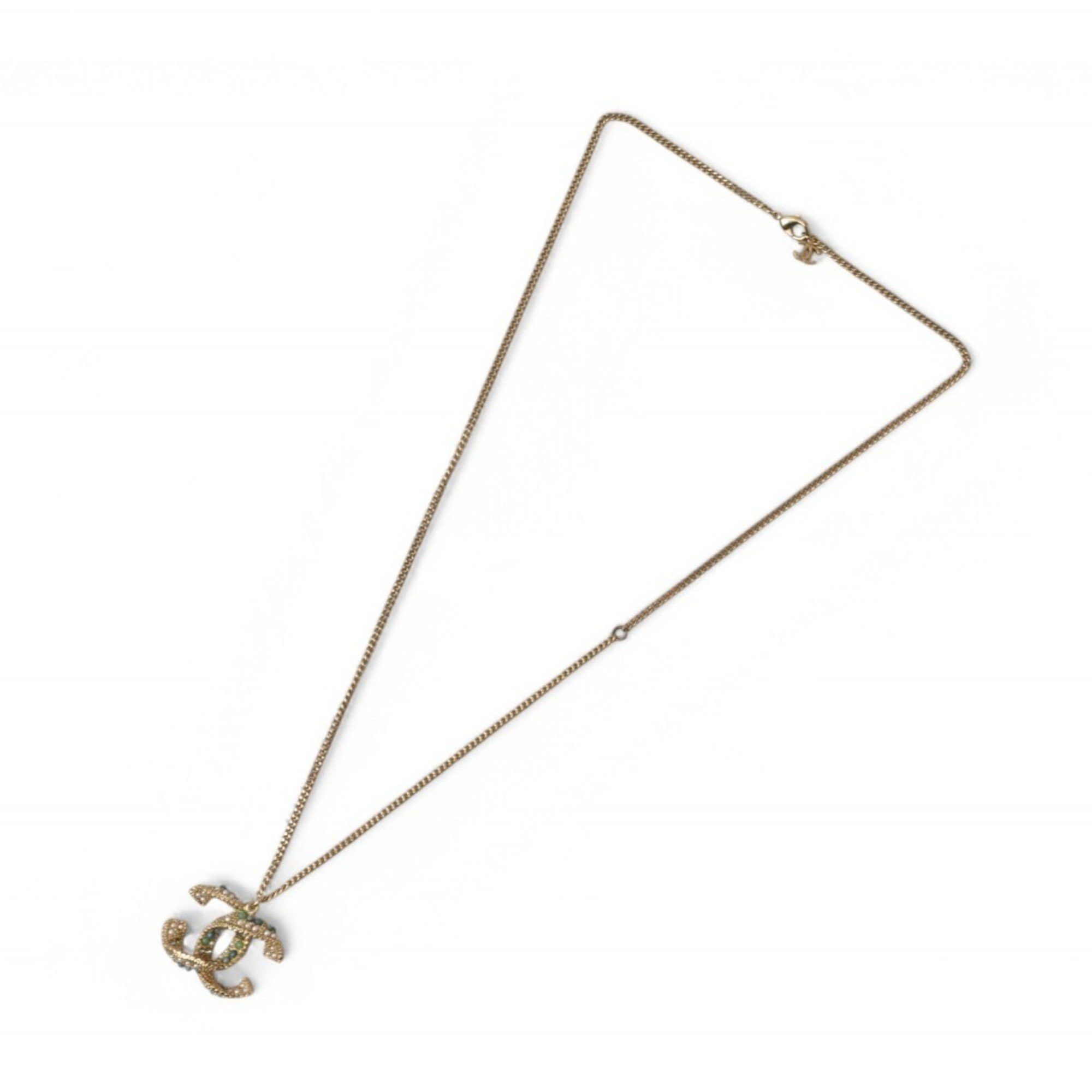 Chanel Chanel Necklace Pendant 2way CHANEL Coco Mark CC Color Stone Gold A15 Size ONE SIZE - 6 Thumbnail