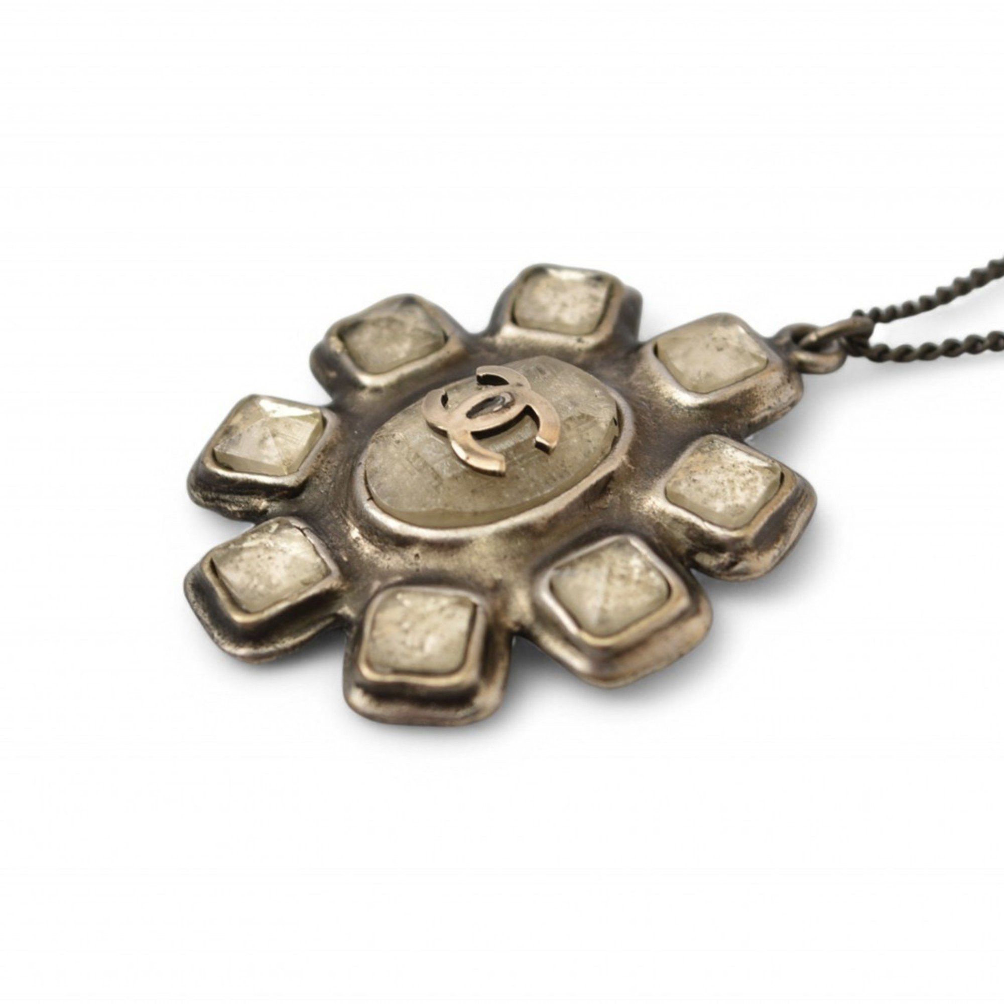 Chanel Chanel Necklace Pendant CHANEL Coco Mark CC Rhinestone Gunmetal 10C Size ONE SIZE - 6 Thumbnail