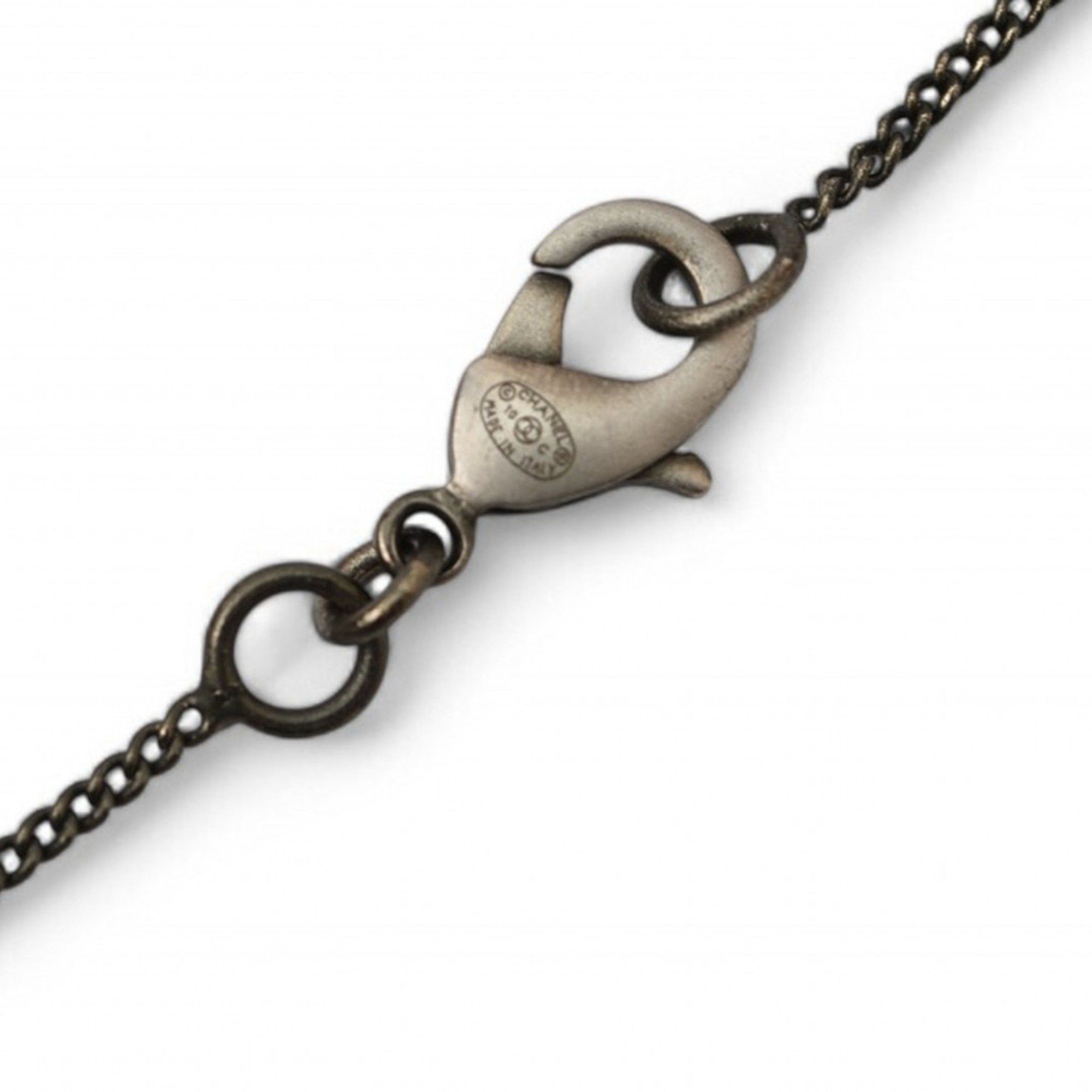 Chanel Chanel Necklace Pendant CHANEL Coco Mark CC Rhinestone Gunmetal 10C Size ONE SIZE - 5 Thumbnail