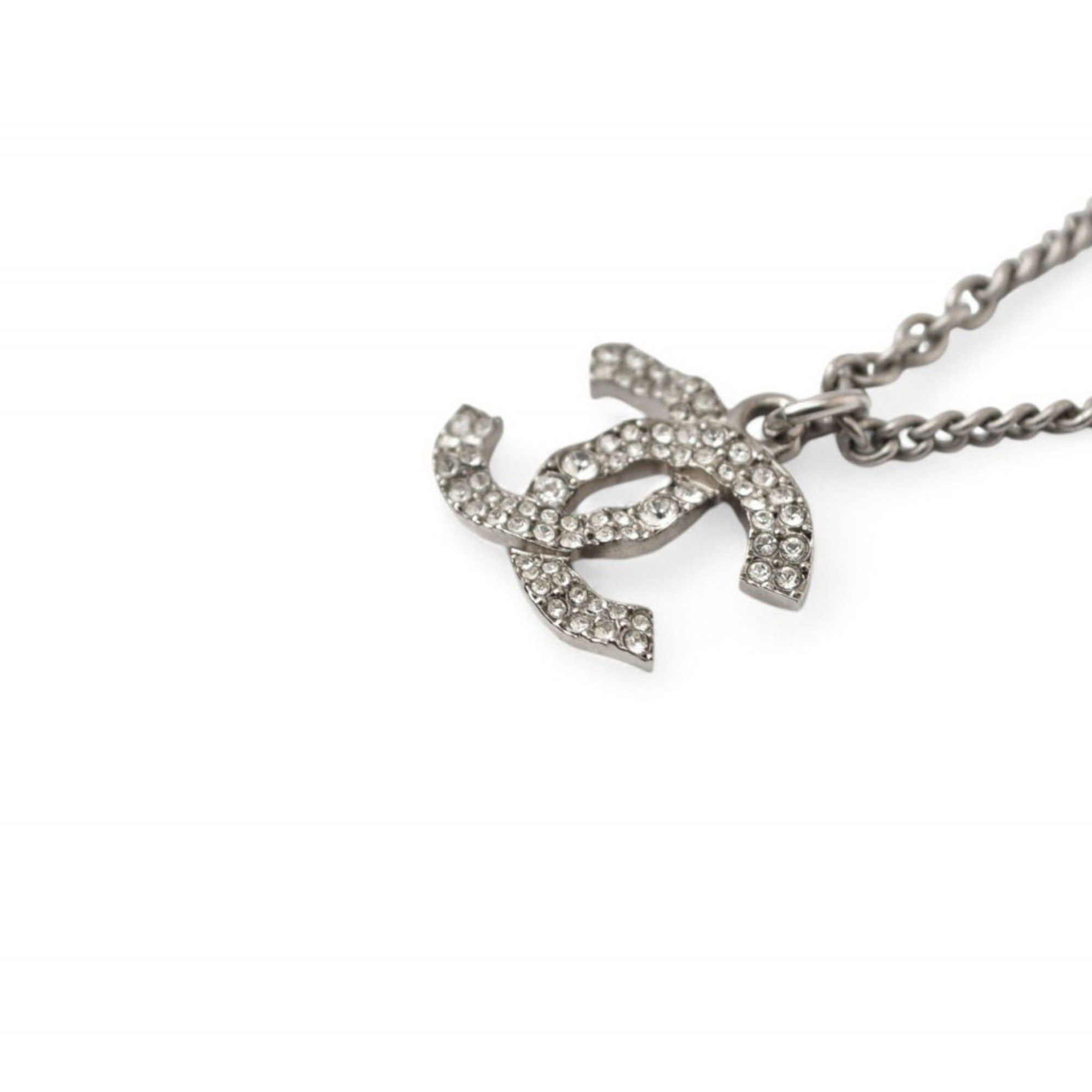 Chanel Chanel Necklace Pendant 2way CHANEL Coco Mark CC Rhinestone Pearl Motif Silver 20A Size ONE SIZE - 7 Thumbnail