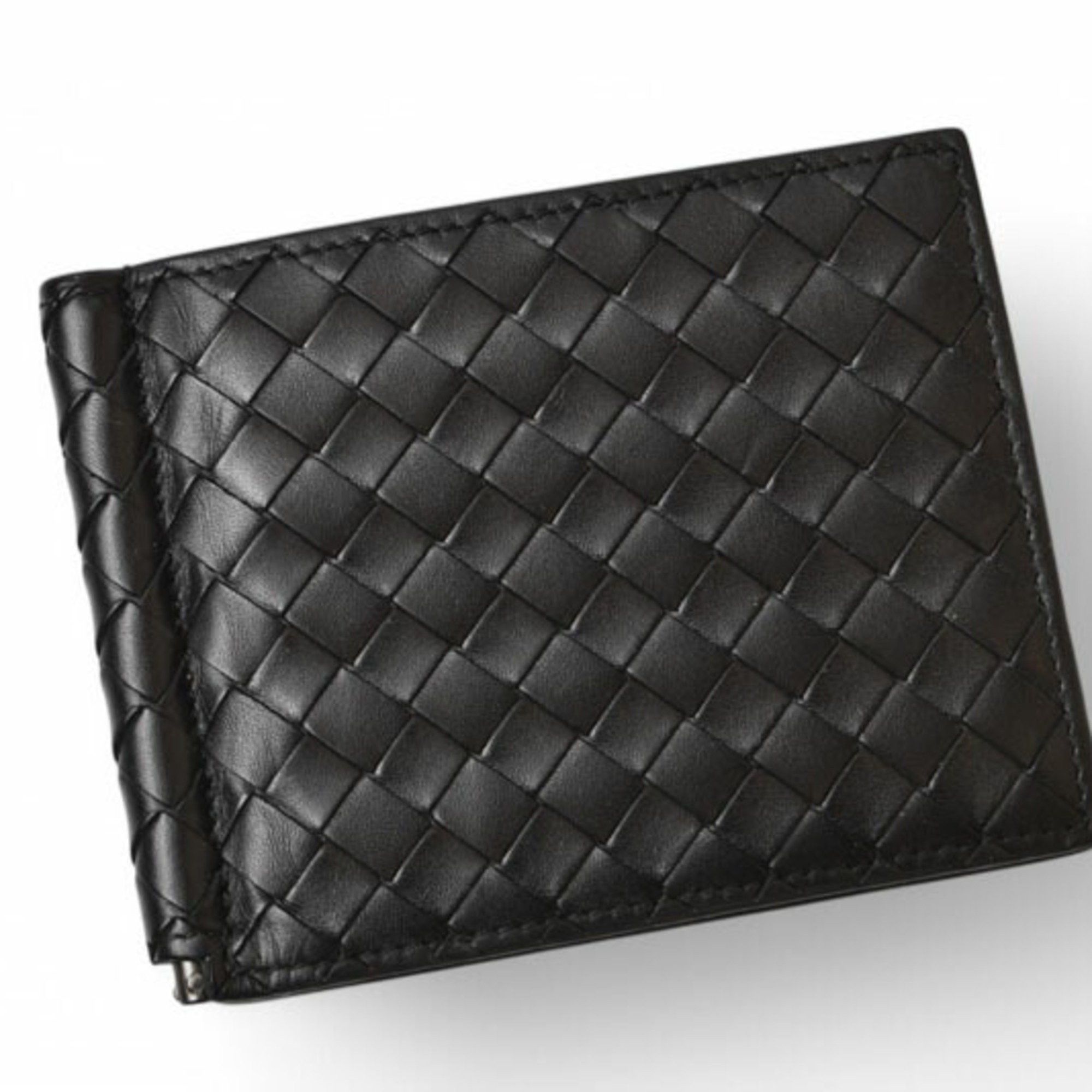 Bottega Veneta Bottega Veneta Wallet Money Clip BOTTEGA VENETA Folding Calfskin 123180 Black Size ONE SIZE - 3 Thumbnail