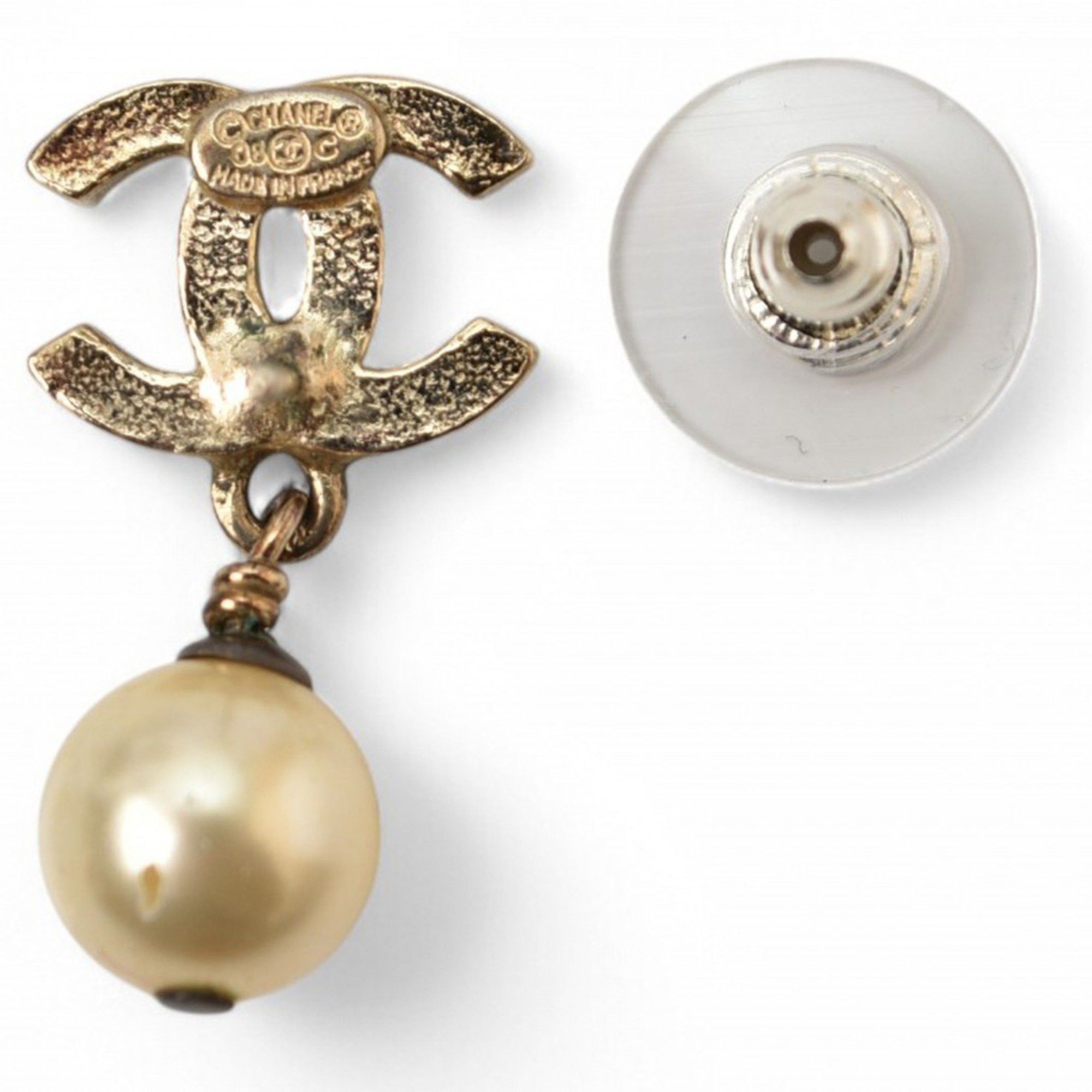 Chanel CHANEL Earrings Mini CC Motif Coco Mark Swing Pearl Gold 08 Size ONE SIZE - 4 Thumbnail