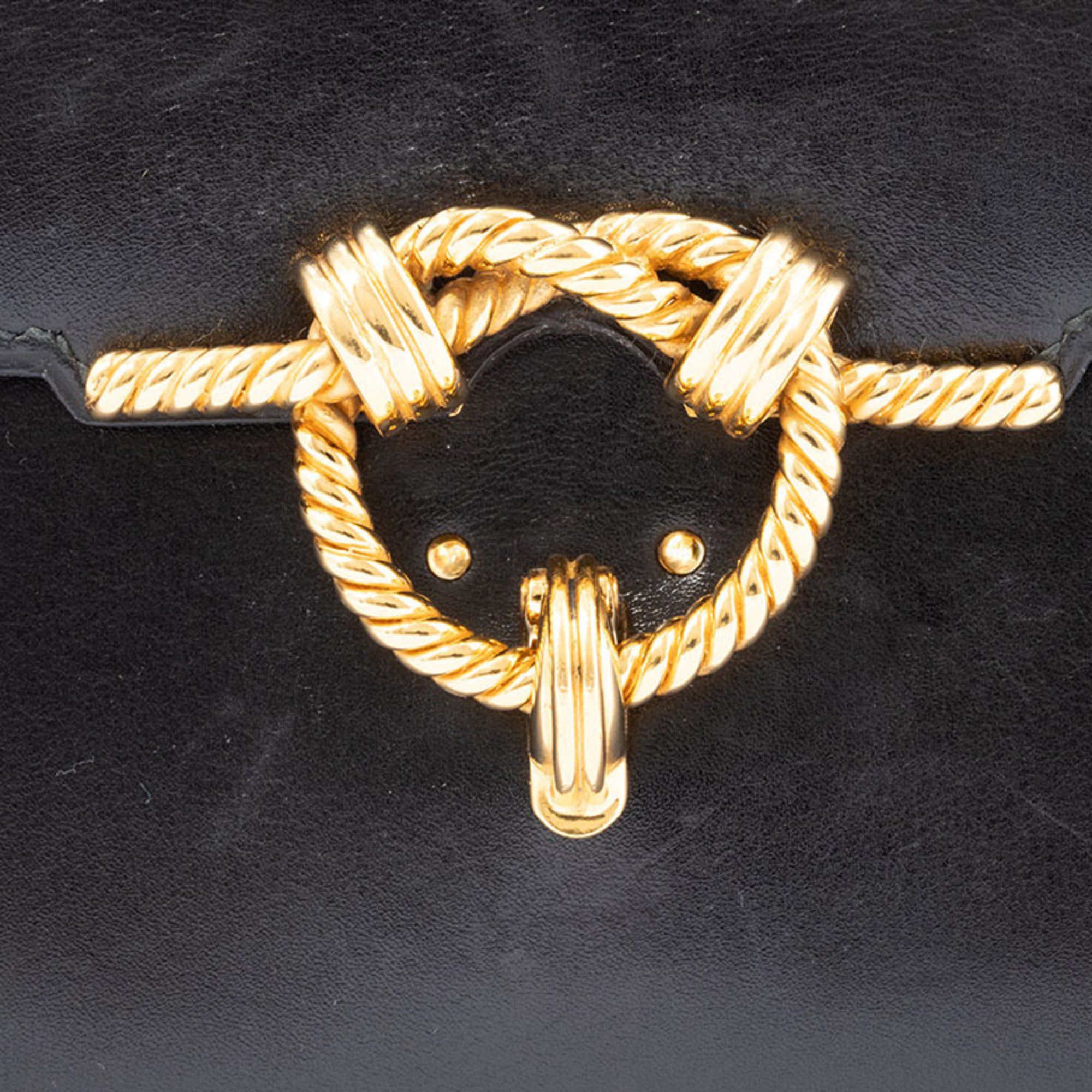 Hermes Hermes Cordrière Handbag Box Calf Black Women's A5 Storage HERMES Size ONE SIZE - 6 Thumbnail